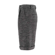 Herringbone Patterned Woolen Shorts