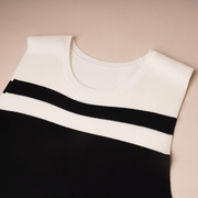 Round-Neck Striped Sleeveless Dress