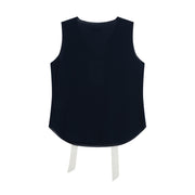 Color Blocking Ribbon Sleeveless Vest