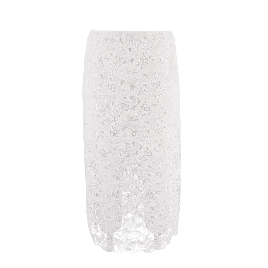 Embroidered Lace Pencil Skirt