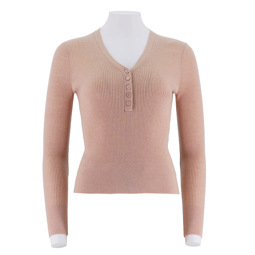 Women'S V-Neck Long-Sleeve Top