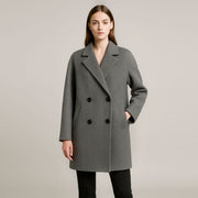 Alpaca Silk Wool Mid-Length Coat