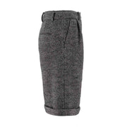 Herringbone Patterned Woolen Shorts