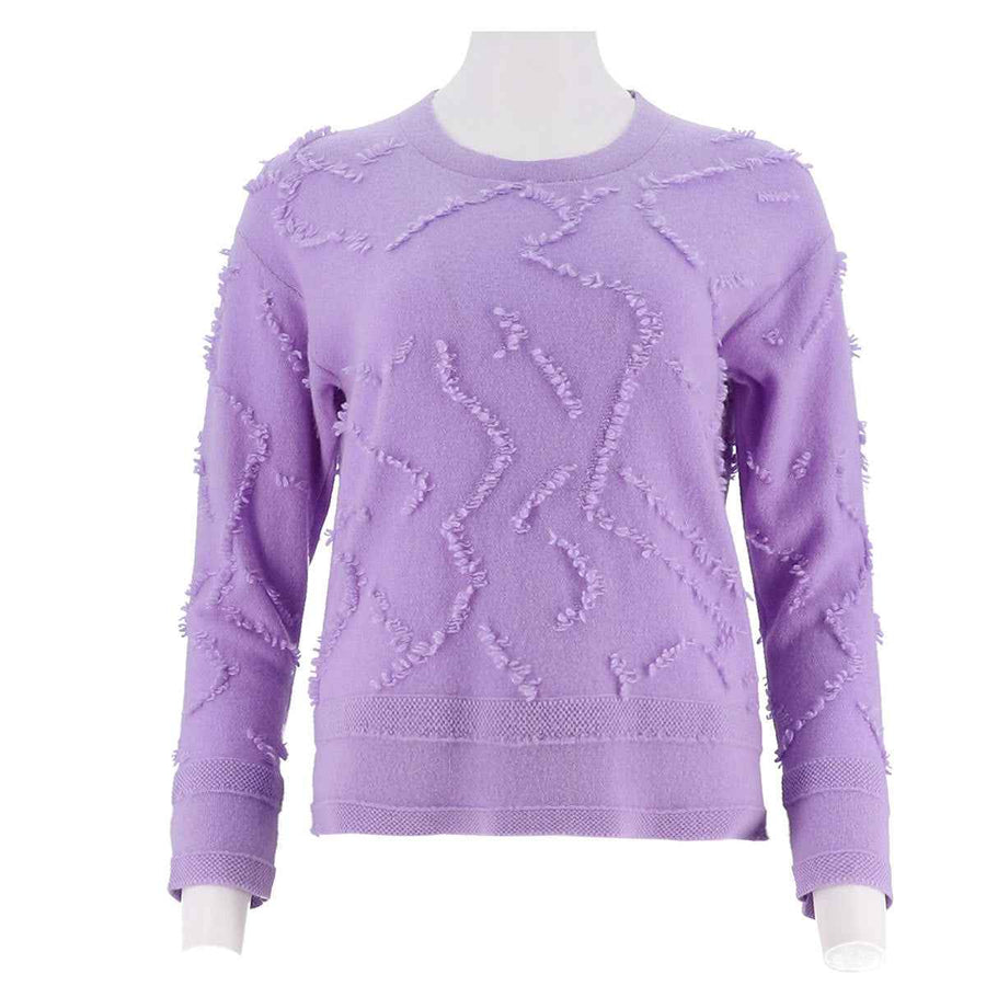 Womens Tassel Jacquard Cashmere Sweater