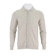 Mens Cashmere Collared Button-Up Cardigan
