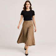 Loose Fit A-Line Skirt Pants