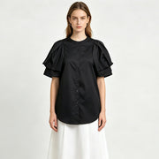 Round Neck Puffy Sleeve Top