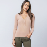 Women'S V-Neck Long-Sleeve Top