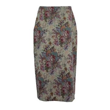 Womens Multi-Color Floral Jacquard Skirt