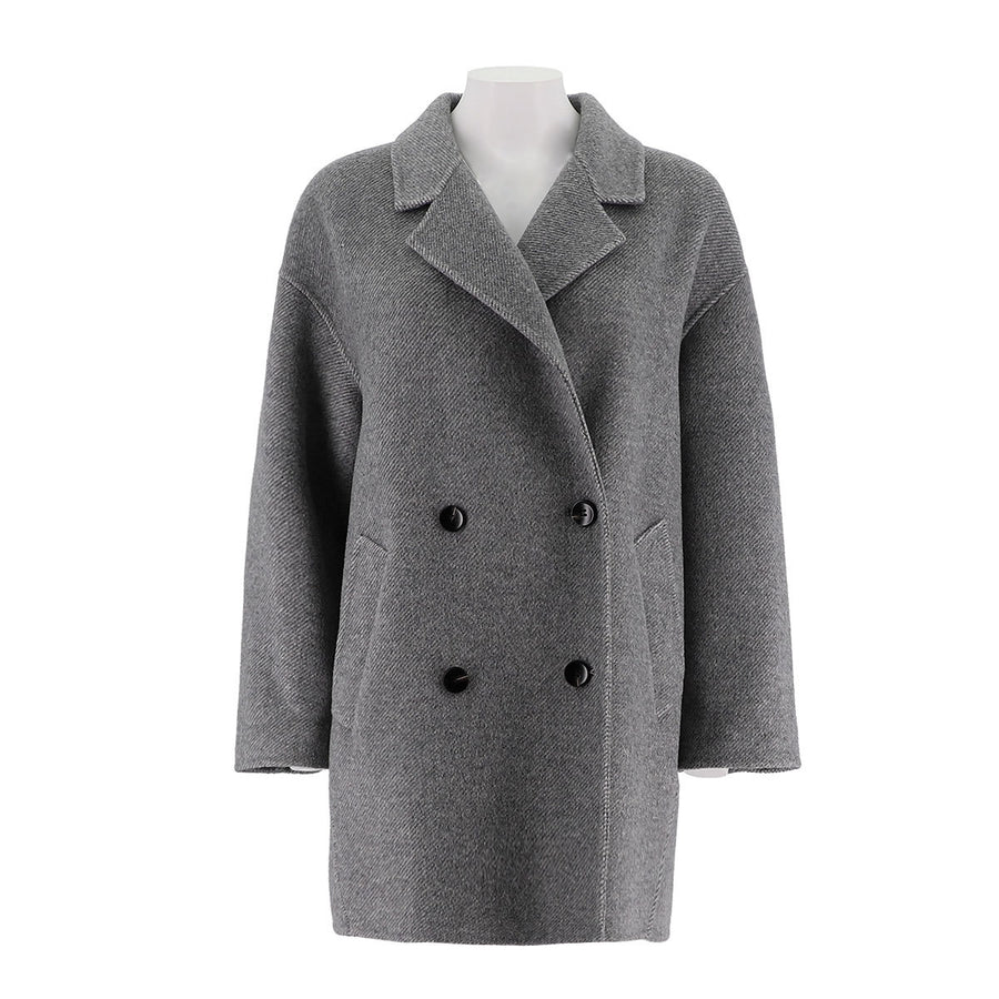 Alpaca Silk Wool Mid-Length Coat