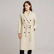 Womens Camel Silk Wool Raglan Coat
